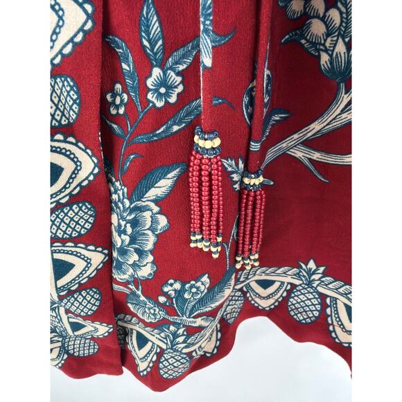 Farm Rio Women's Red Floral Tropical Landing Wrap Mini Dress Size S - Picture 5 of 10